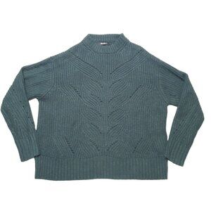 Malabar Sweater Womens Small Green Mock Neck Long Sleeve Pullover 41 in Chest